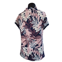 Bluzka z lejącym dekoltem typu woda - liście paproci